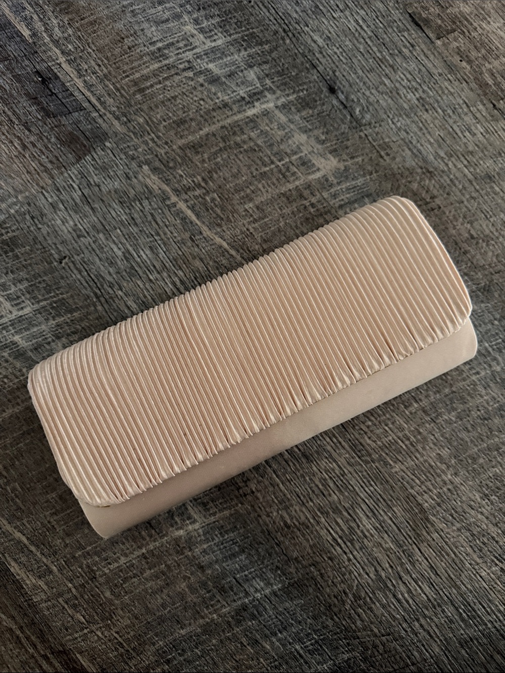 Kate Landry Blush Pleated Clutch